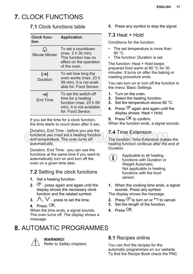 Electrolux KOEBP01X 800 AssistedCooking Oven Oven User Manual