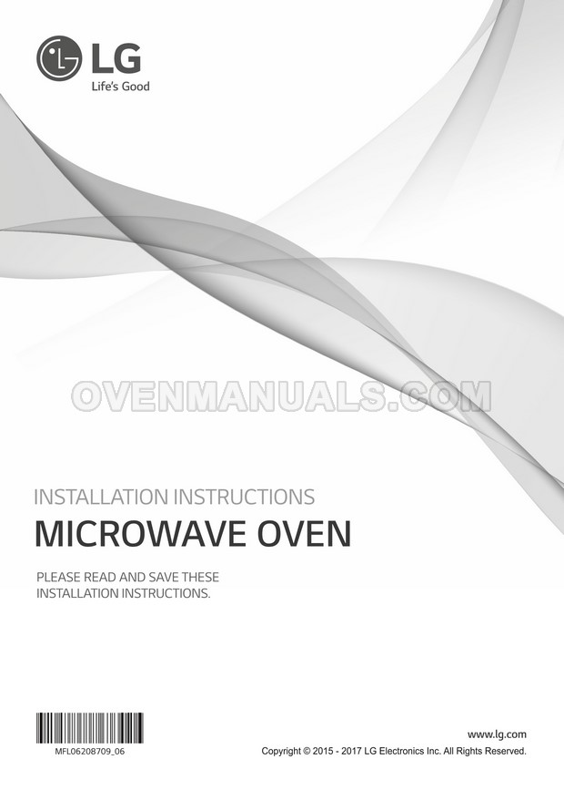 LG LMVH1711ST Microwave Oven Installation Instructions
