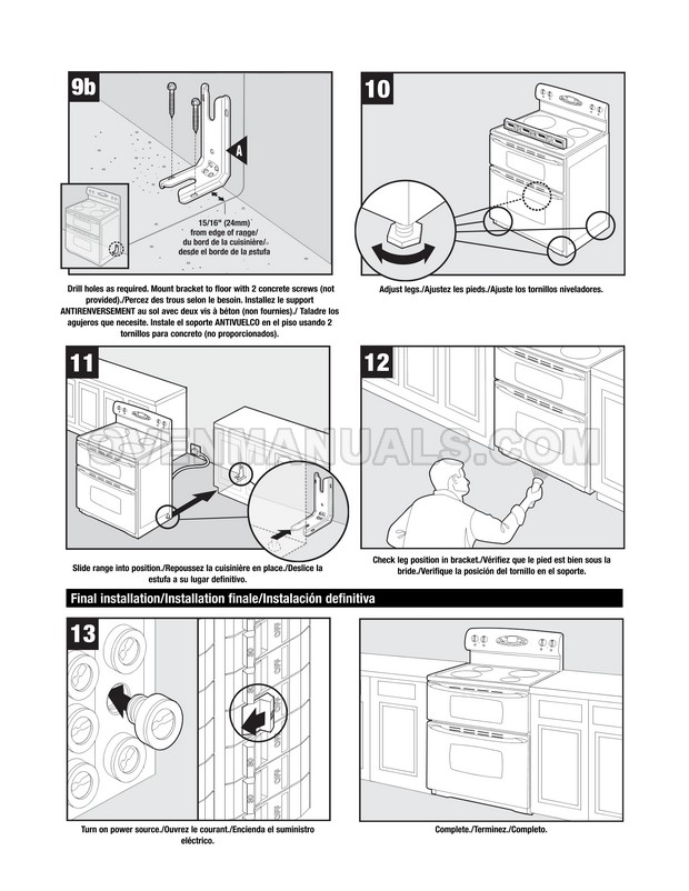 Maytag MER6765BAS Gemini Range Installation Instructions
