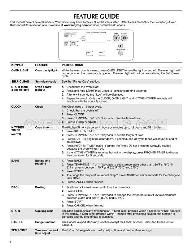 Maytag MGR7661WB Range User Instructions