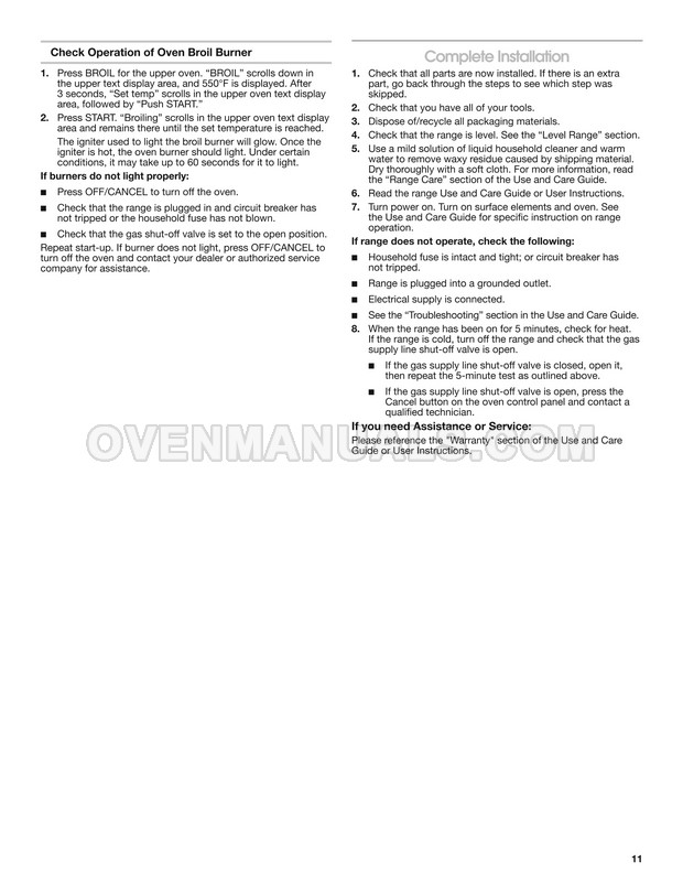 Maytag MGT8800FZ Range Installation Instructions