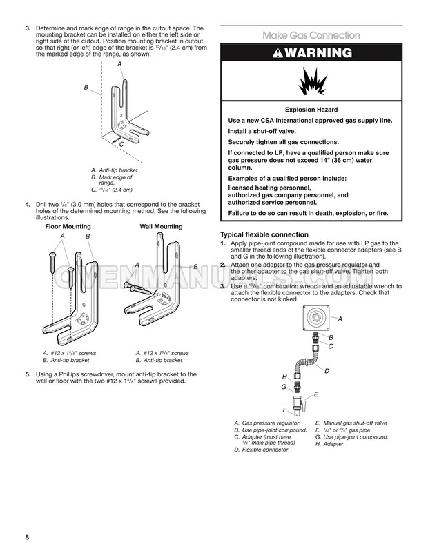 Maytag MGT8800FZ Range Installation Instructions