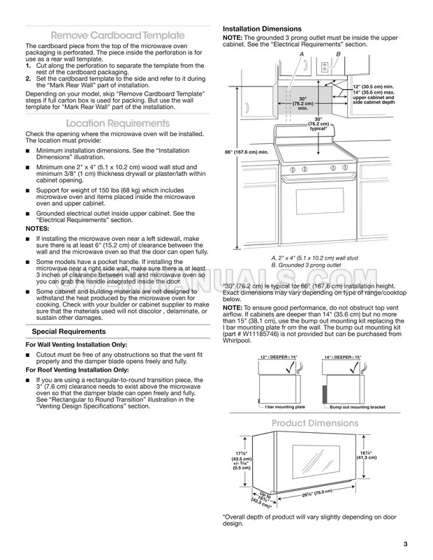 Maytag MMV4206FZ Microwave Oven Installation Instructions