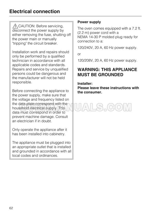 Miele H4080BM Microwave Oven Operating and Installation Instructions