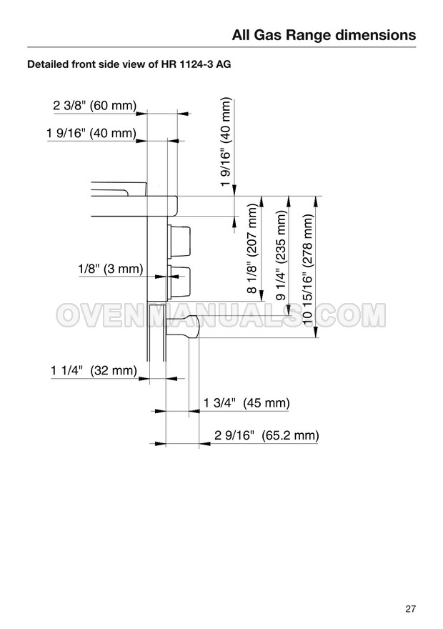 Miele HR 16223 i Range Installation Instructions