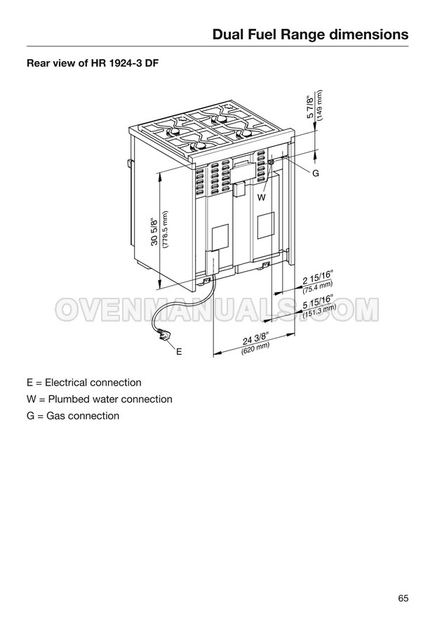 Miele HR 16223 i Range Installation Instructions