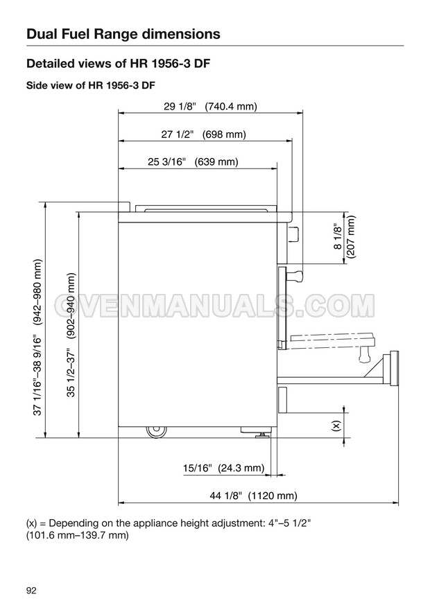 Miele HR 16223 i Range Installation Instructions