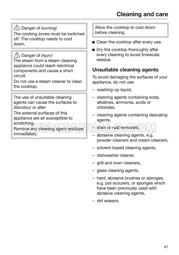 Miele KM 6113 Hob Operating and Installation Instructions