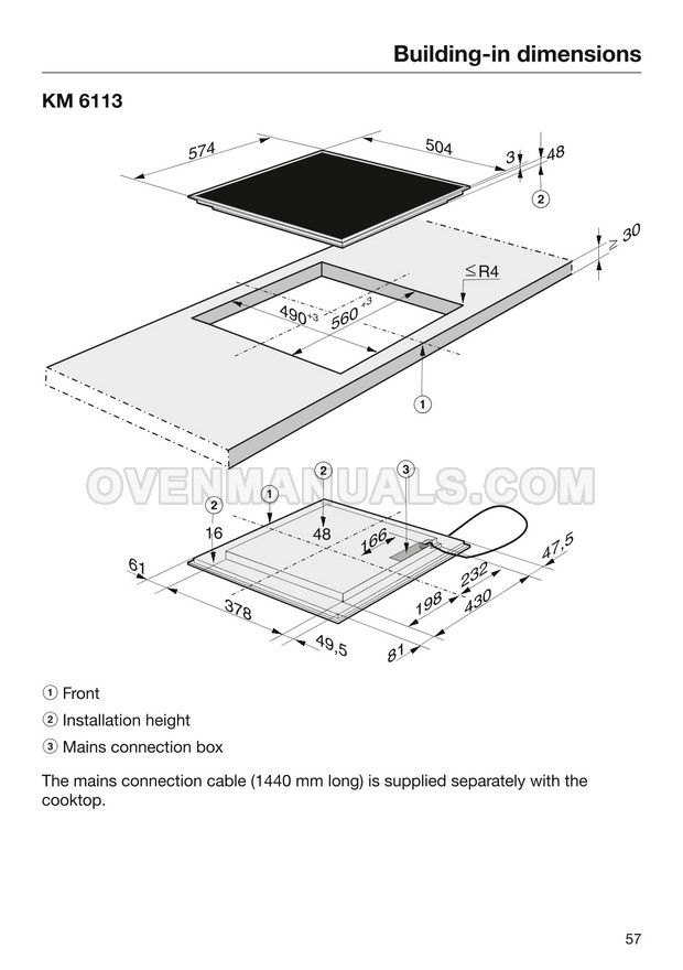 Miele KM 6113 Hob Operating and Installation Instructions