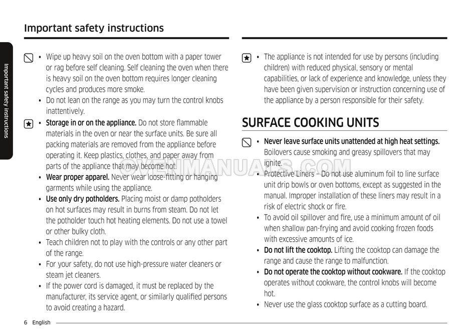 Samsung NE59J7850WS Range User Manual