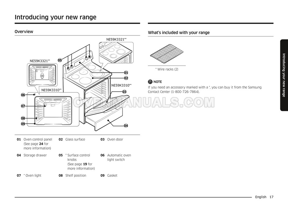Samsung NE59K3310SS Range User Manual