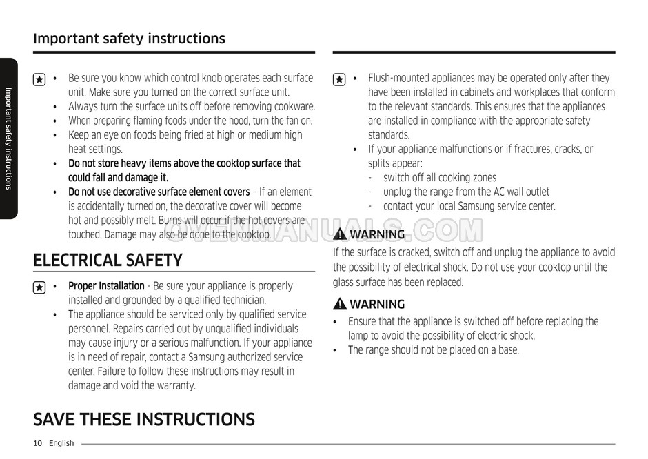 Samsung NE63T8111SS SmartThings Range User Manual