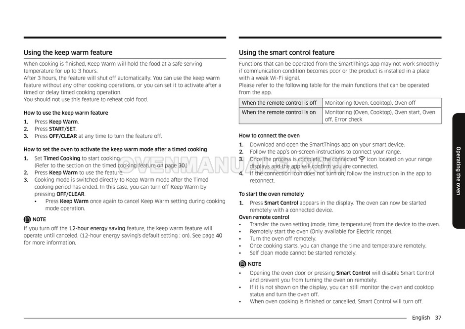 Samsung NE63T8311SS SmartThings Range User Manual