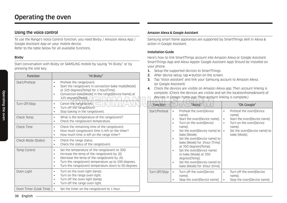 Samsung NE63T8311SS SmartThings Range User Manual