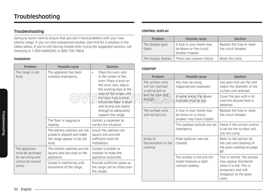Samsung NE63T8311SS SmartThings Range User Manual