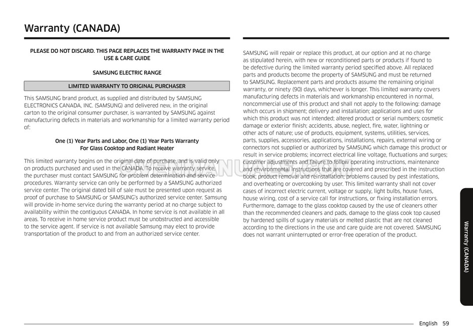 Samsung NE63T8311SS SmartThings Range User Manual