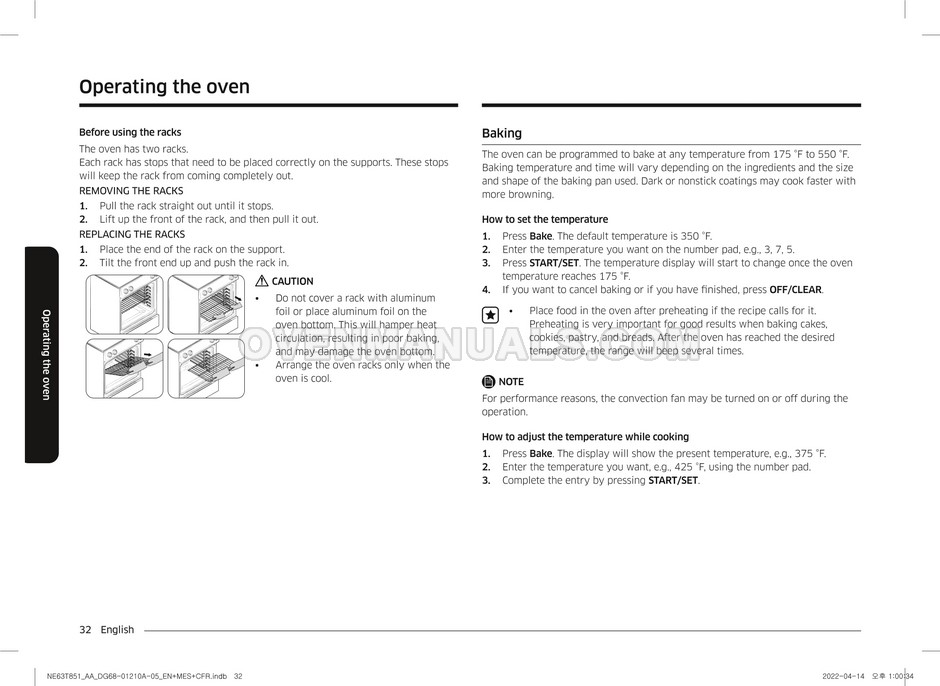 Samsung NE63T8511SS SmartThings Range User Manual
