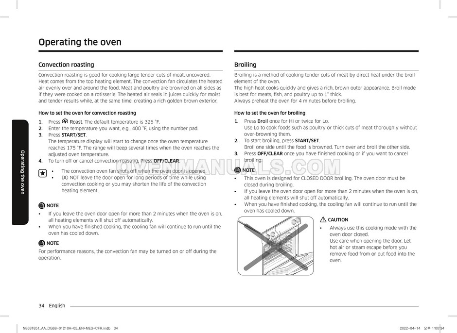 Samsung NE63T8511SS SmartThings Range User Manual
