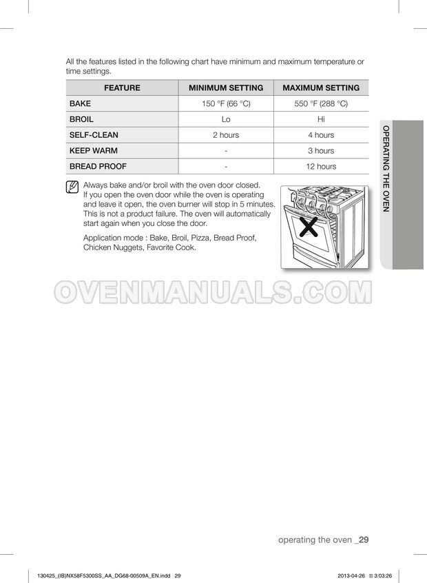 Samsung NX58F5500SS Range User Manual