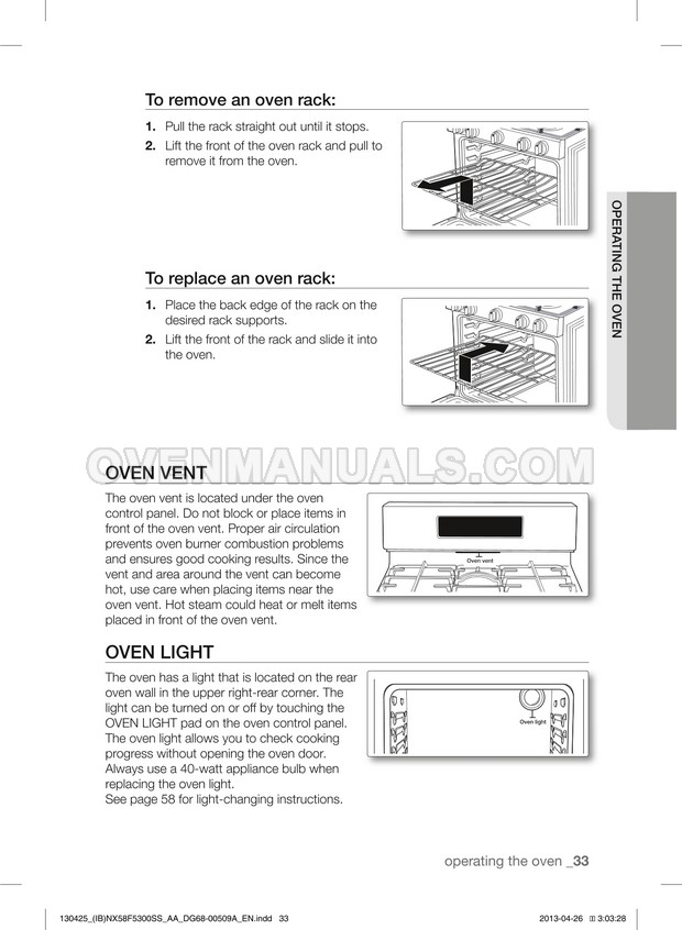 Samsung NX58F5500SS Range User Manual