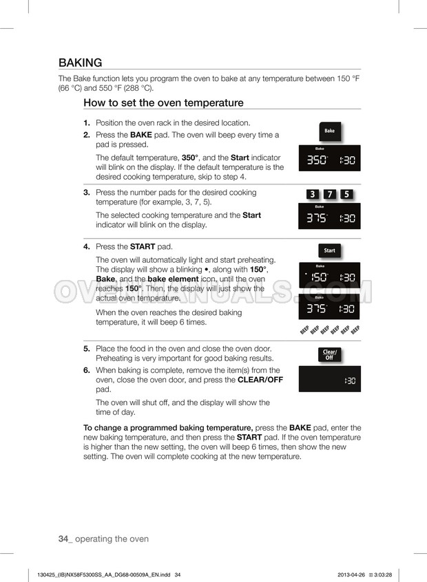 Samsung NX58F5500SS Range User Manual