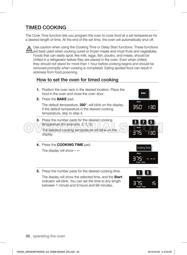 Samsung NX58F5500SS Range User Manual