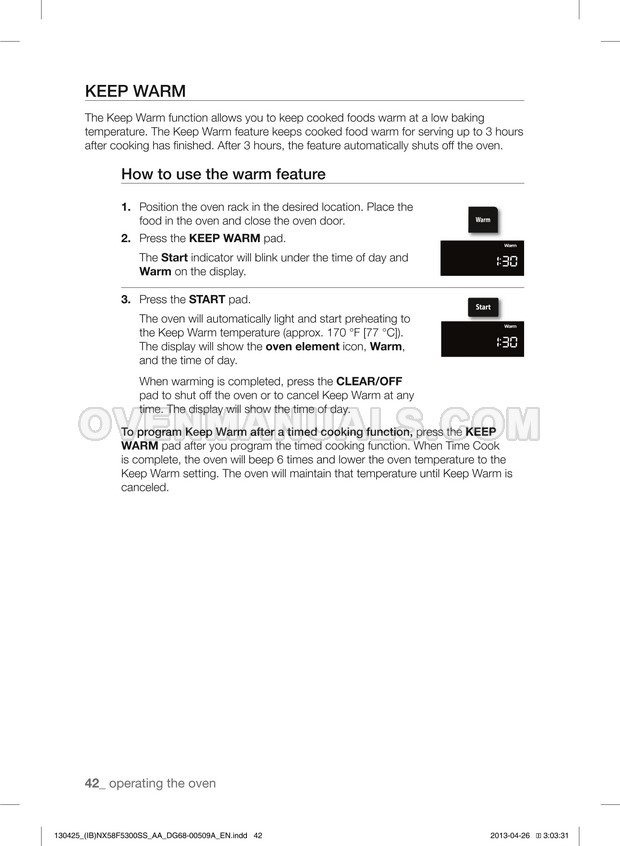 Samsung NX58F5500SS Range User Manual