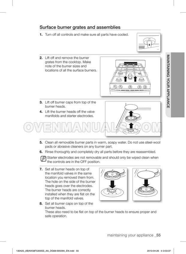 Samsung NX58F5500SS Range User Manual