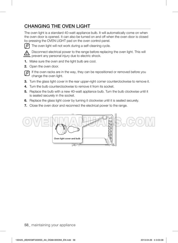 Samsung NX58F5500SS Range User Manual