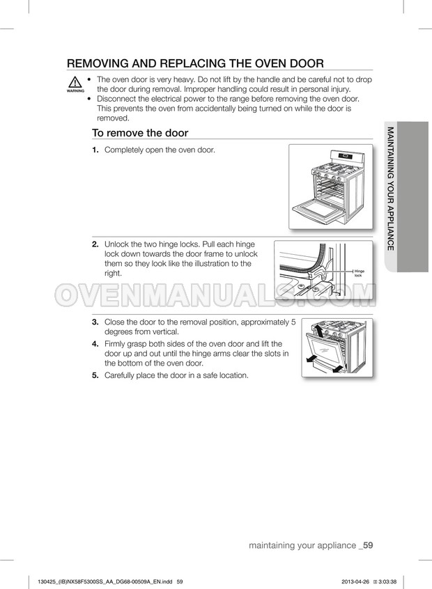 Samsung NX58F5500SS Range User Manual