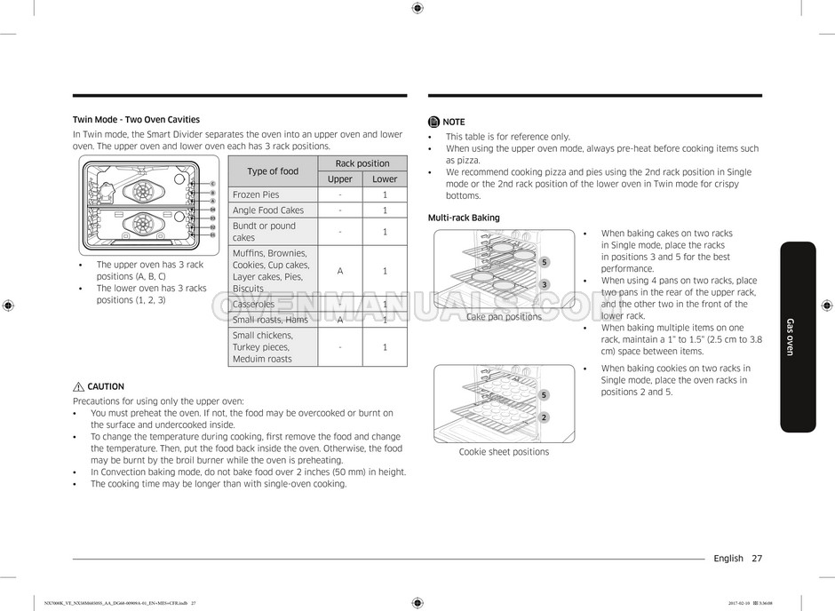 Samsung NX58M6850SG Range User Manual