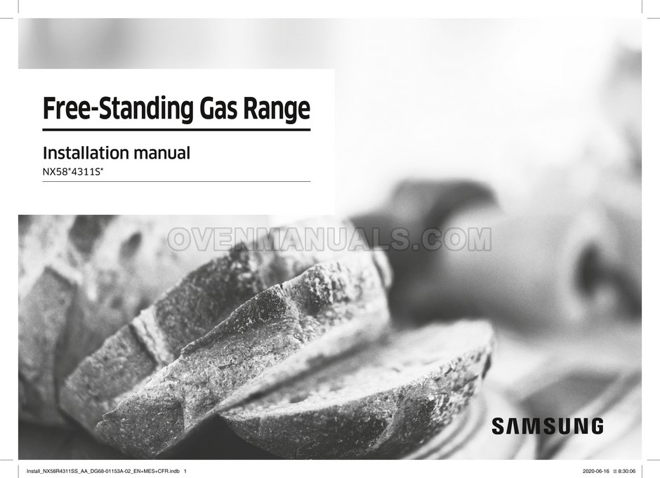 Samsung NX58R4311SS Range Installation Manual