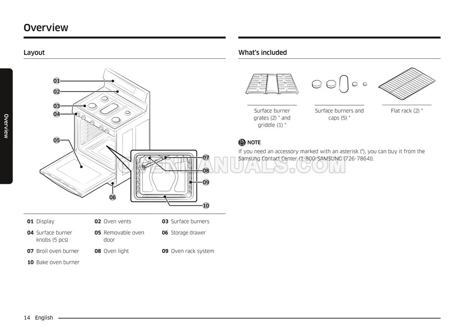 Samsung NX60A6111SS Range User Manual