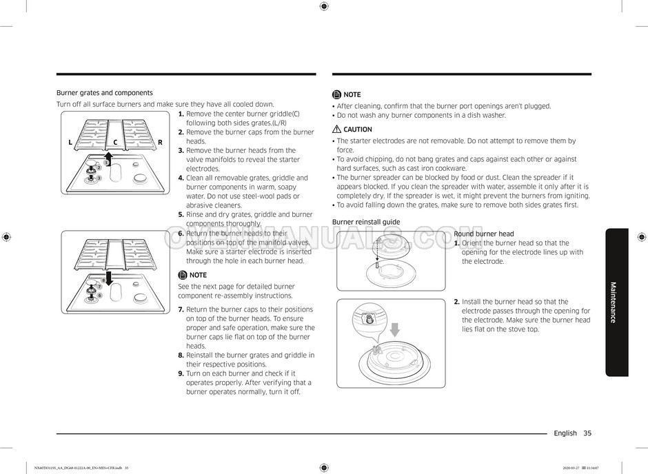 Samsung NX60T8311SS Range User Manual