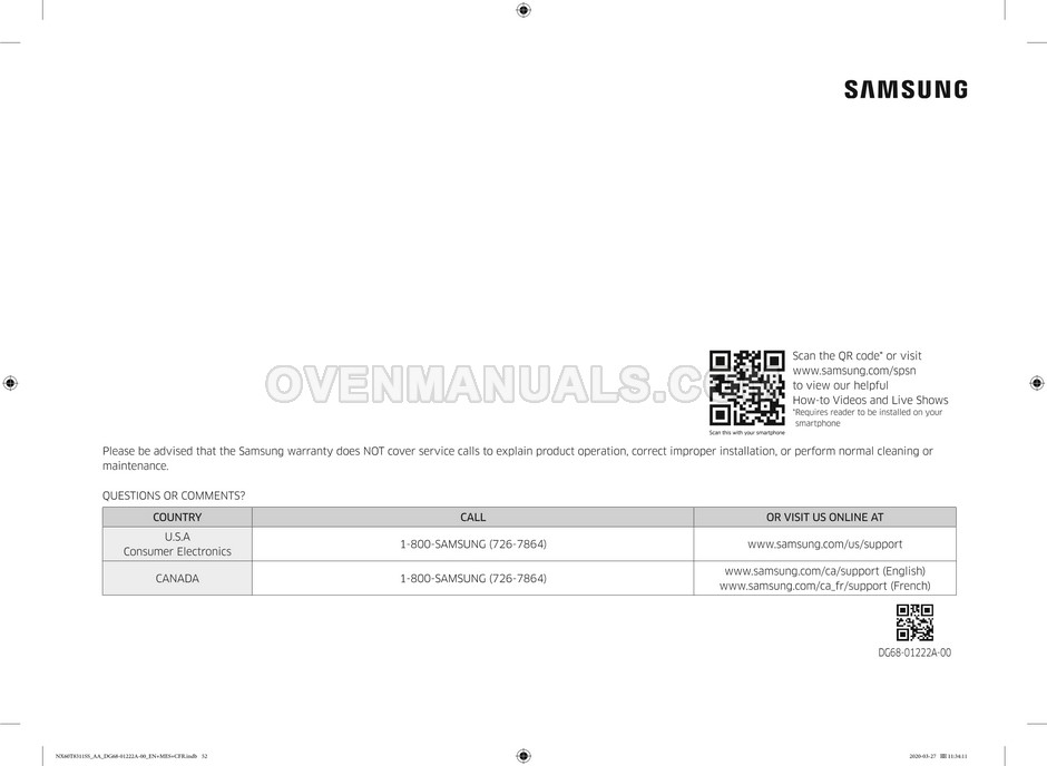 Samsung NX60T8311SS Range User Manual
