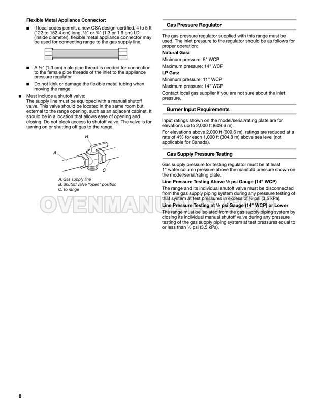 Whirlpool WEG730H0DS Range Installation Instructions