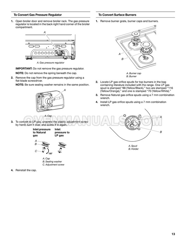 Whirlpool WFG320M0BW Range Installation Instructions