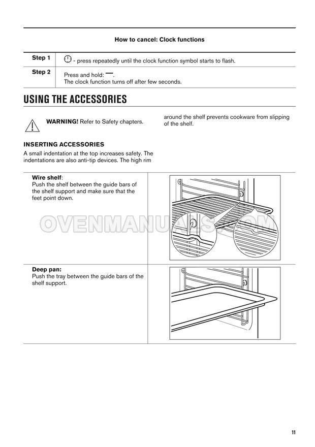 Zanussi ZOHNX3X1 Oven User Manual