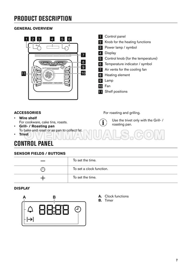 Zanussi ZZB35901XA Oven User Manual